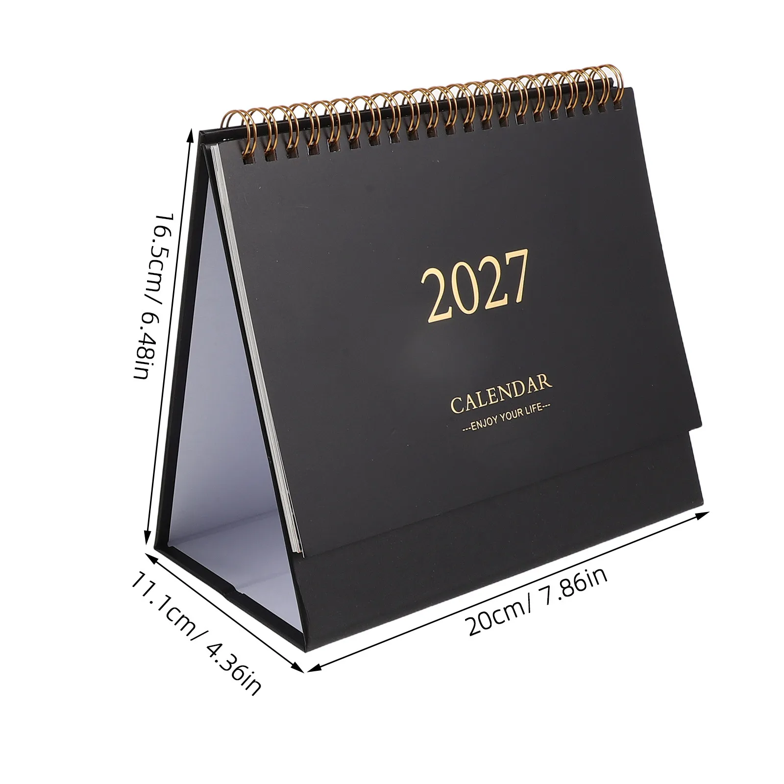2pcs 2027 데스크탑 캘린더 플래너 비즈니스 책상용 나선형 바인딩 캘린더 학업 계획 일일 데스크 정리 캘린더