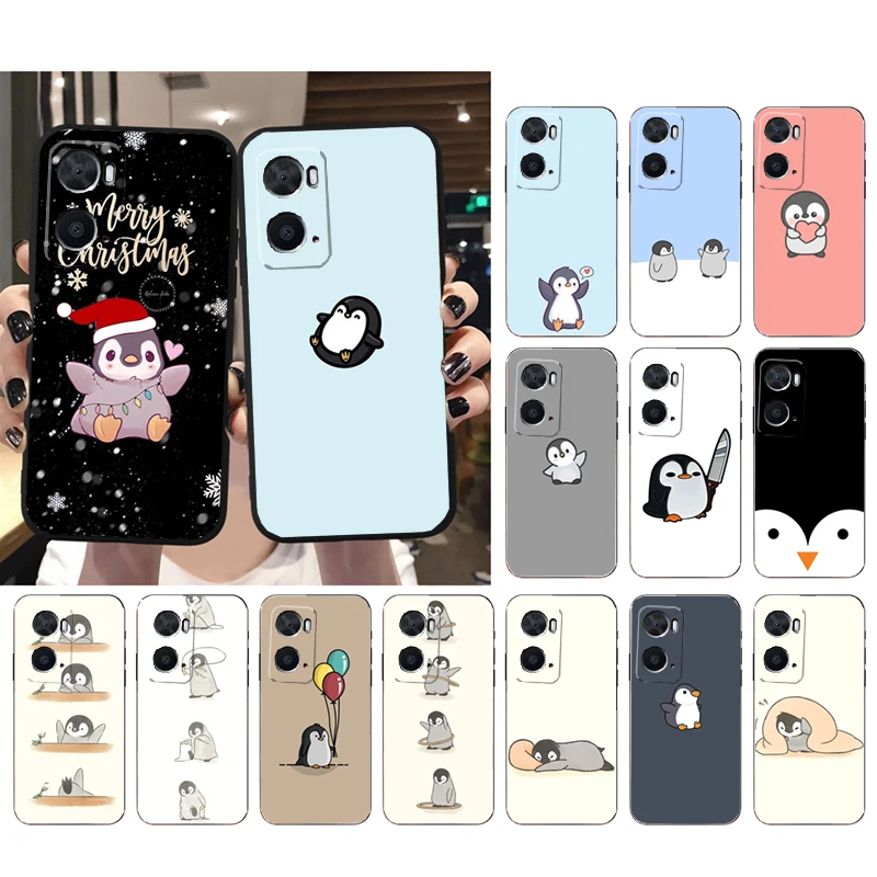 

Cute Cartoon penguim Phone Case For OPPO A16 A17 A32 A52 A53S A54 A55 A57 A58 A74 A8 A91 A96 REALME 8 C20 C21
