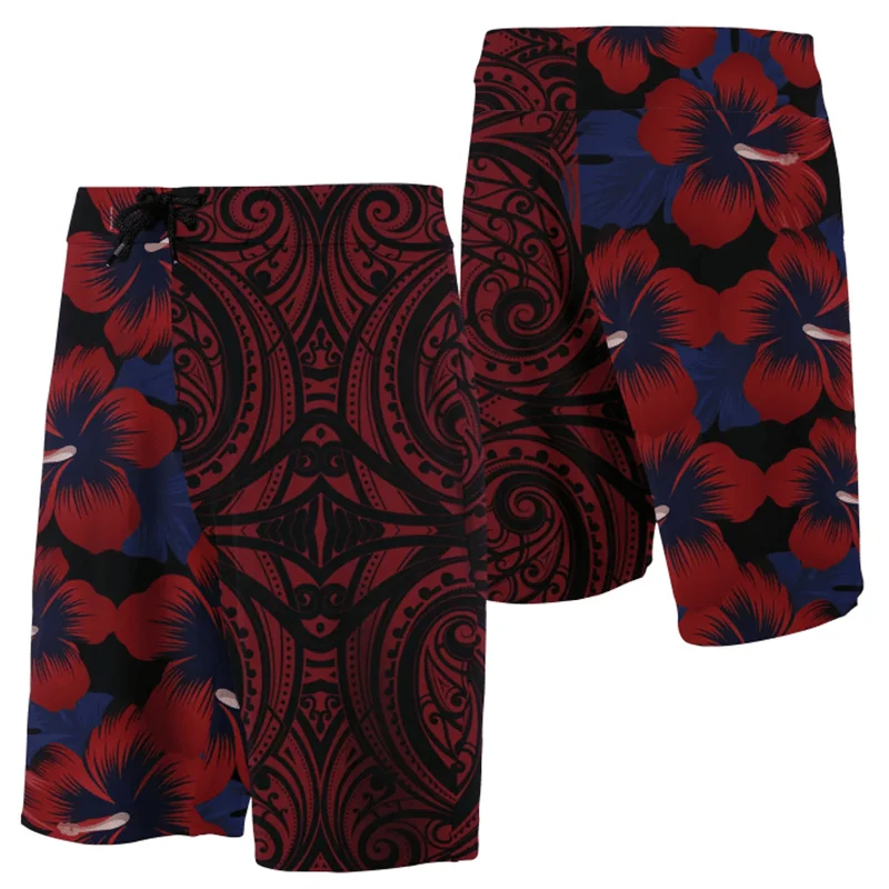 2024 Men Beach Shorts Hawaii Summer Tropical Polynesian Kanaka Women Board Shorts 3D Print Swim Trunks Ropa Hombre Short Pants 4