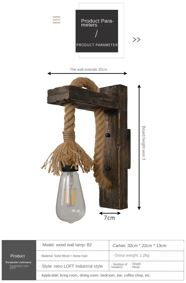 Vintage Industrial Wall Sconce, Rustic Light Fixtures Wood Metal Farmhouse Indoor Black Wall Sconce Fixture for Dining Room