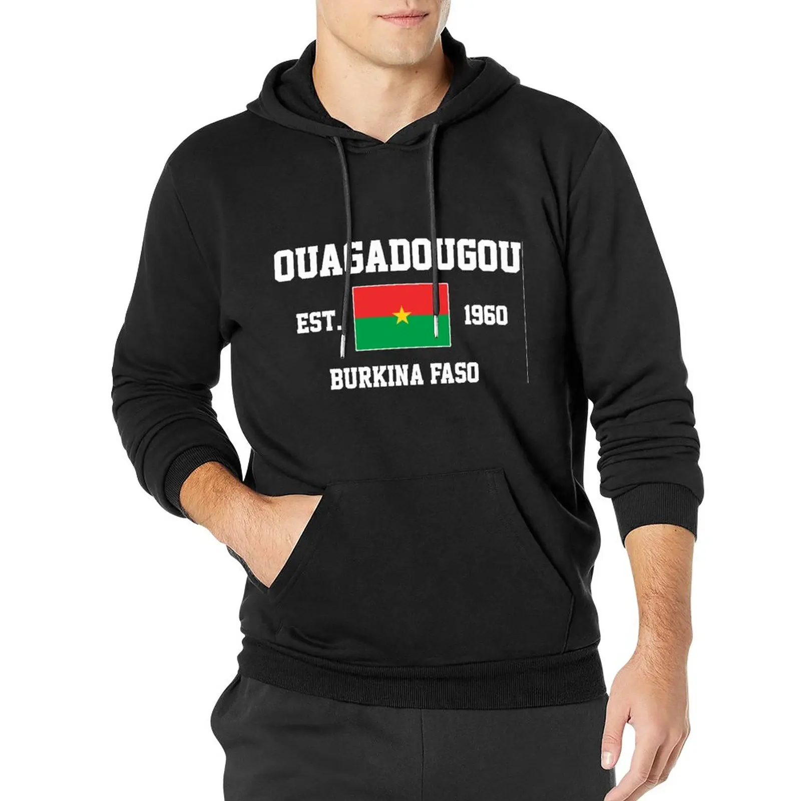 

Men Women Hoodies Burkina Faso EST.1960 Ouagadougou Capital Hoodie Pullover Hooded Hip Hop Sweatshirt Cotton Unisex