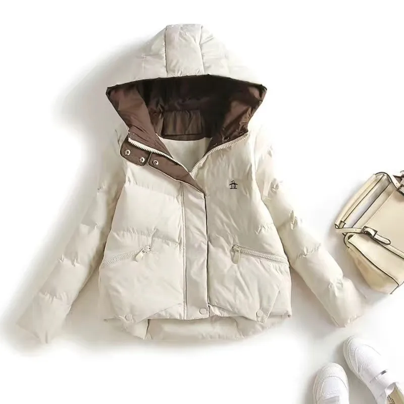 Fashion Golf Coats Women's Winter Thicken Keep Warm Windbreak Hooded Golf Cotton-clothes Hooded Slim Ladies Clothing 골프웨어여성
