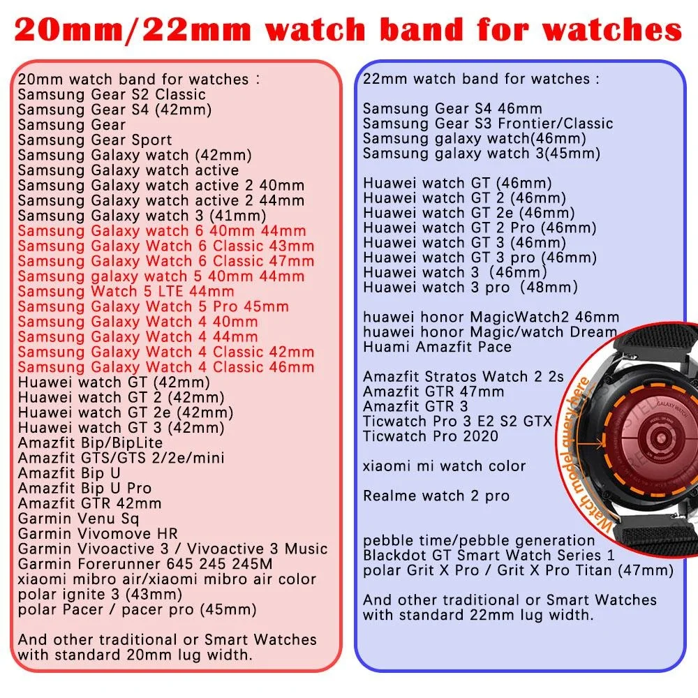 Premium Silicone Smartwatch Replacement Strap - 22mm/20mm