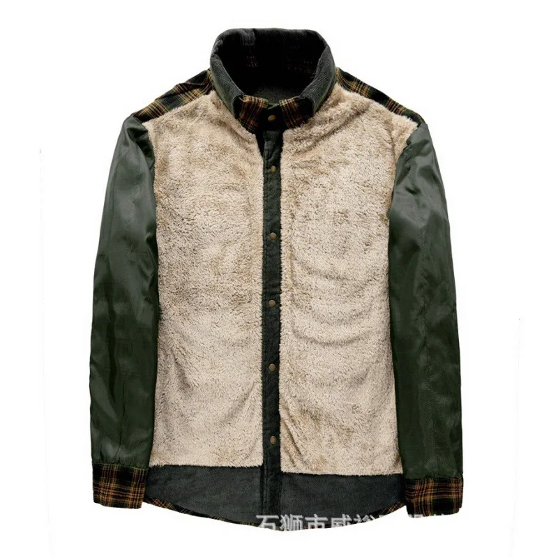 Fashion Warm Long-sleeved Coats Europeam American Explosive Harajuku Winter Vintage Plaid Jackets Loose Thick Cotton Jacket Men
