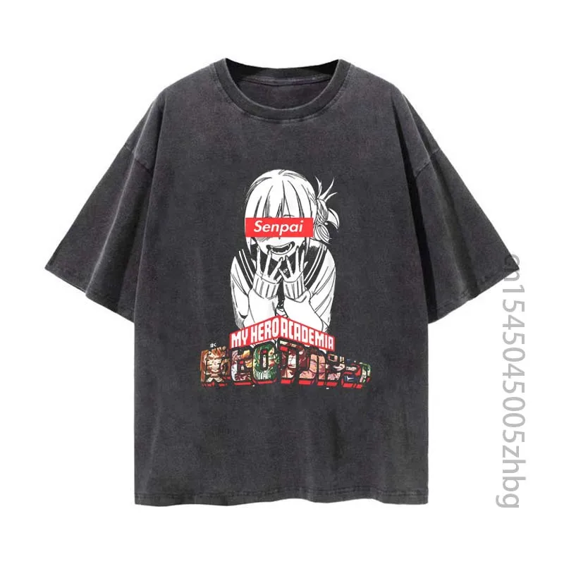 

Himiko Toga Anime Woman Shirt Streetwear Harajuku Vintage Distressed Tshirt Manga Graphic T Shirt Men Tops Tees