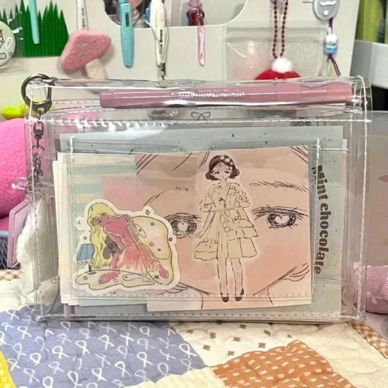 4-Layer PVC Transparent Makeup Bag Travel Toiletry Organizer Multi-Purpose Pencil Case for Students