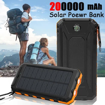 Xiaomi 200000 Caricatore portatile di grande capacità per banca di energia solare mAh compatibile con IOS Android USB-A e USB-C a ricarica rapida