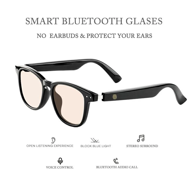 NEW Bluetooth Smart Glasses Music Voice Call Sunglasses Can Be Change With Prescription Lenses