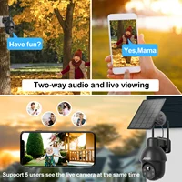 ANRAN – caméra de Surveillance extérieure 3MP, Compatible avec Alexa, WiFi 2.4G, sans fil, batterie solaire, projecteur, détection de mouvement PIR 5