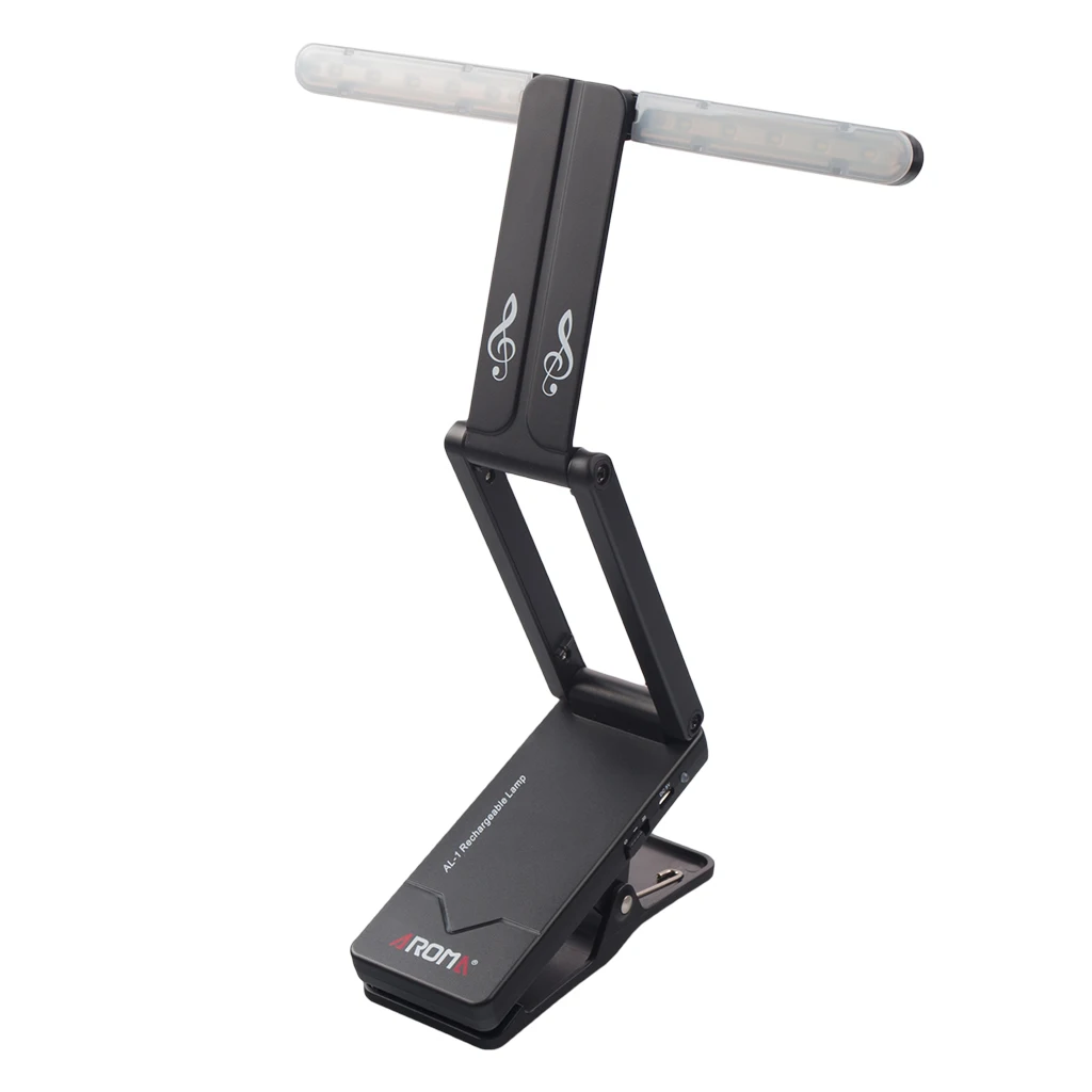 

AROMA Aroma AL-1 LED Clip On Music Stand Light Orchestra Sheet Read Lamp USB Foldable USB Charge Keyboard Light