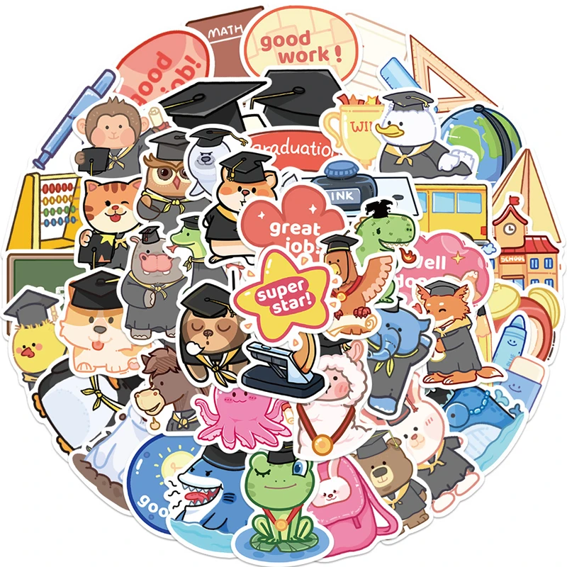 

Cartoon Anime Pre School Season Of Graduation Stickers for Laptop Suitcase Album Stationery Waterproof Decals Kids Toys Gifts