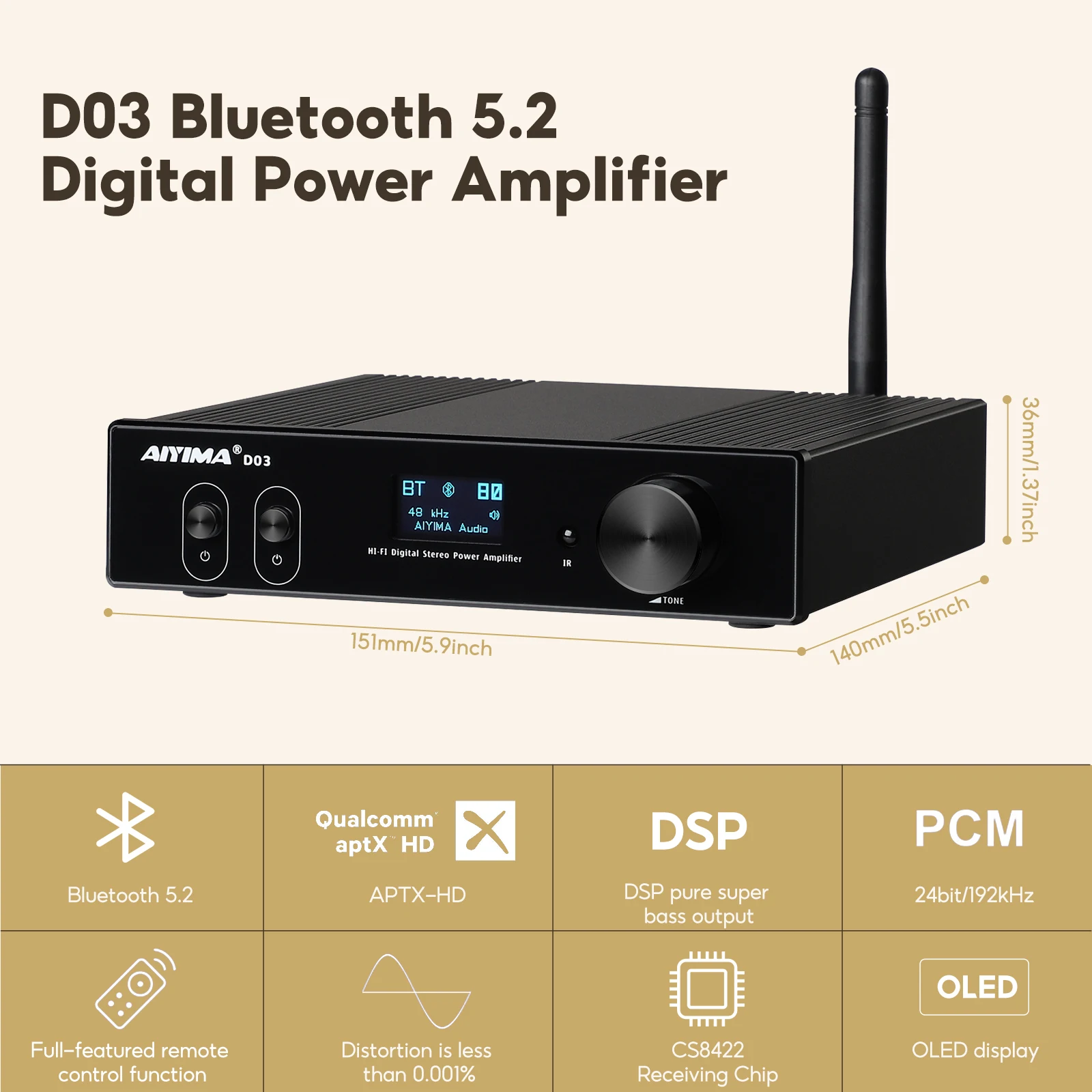 Lepy LP-2024A-HA LP-2024A+ Hi-Fi Audio Stereo Power Amplifier Car Amplifier, 3A Power Supply