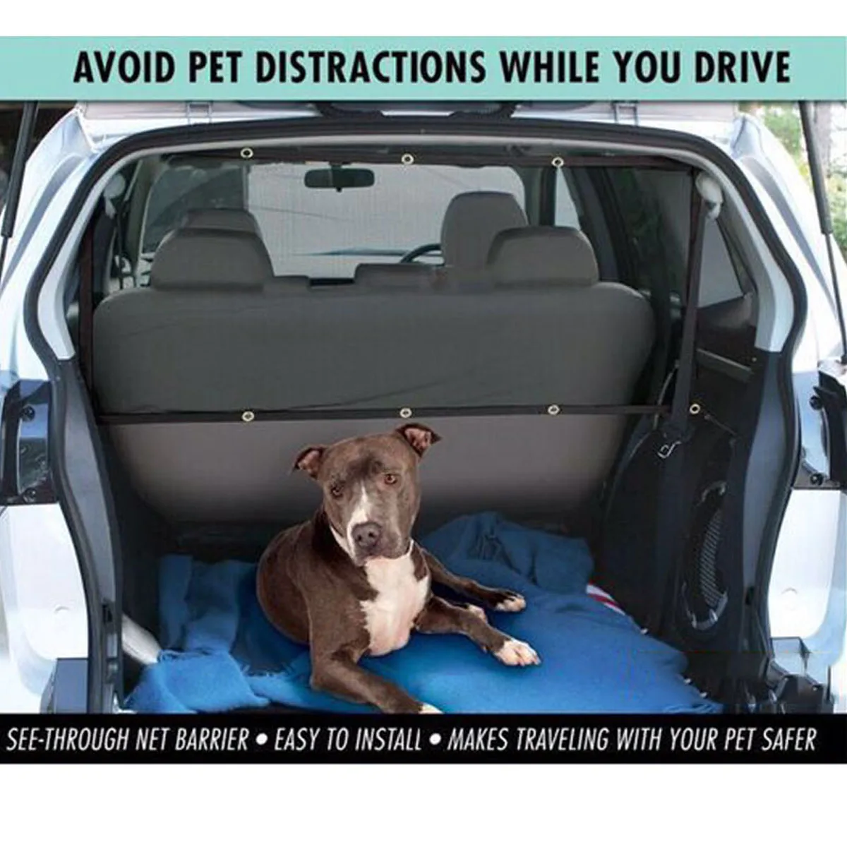 Recinzioni per cani rete di isolamento per animali domestici per auto rete  universale durevole per cani da compagnia barriera per cani di sicurezza  per auto protezione per animali domestici 115x62cm