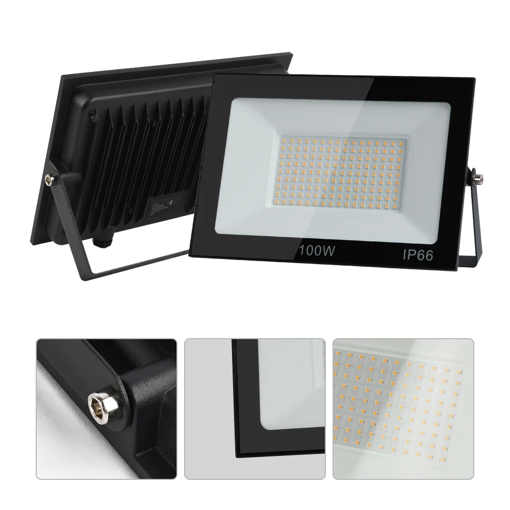 LED Flood Light IP66 Waterproof Outdoor Spotlight 100W 150W AC220V Reflector Led Exterior Wall Lamp For Garden Street Gate Wall