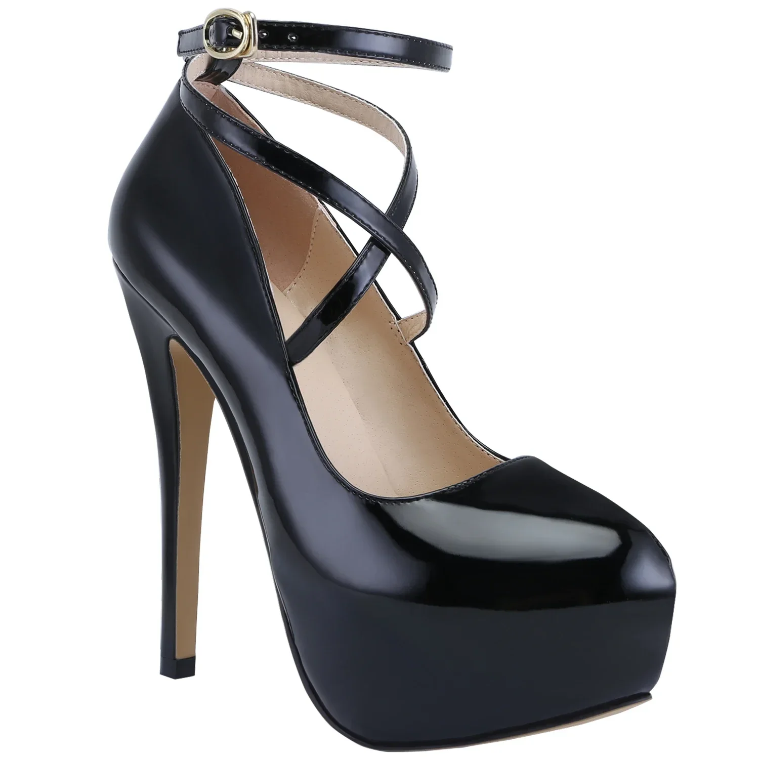 Ankle strap Cross-dresser Unisex Men's Pumps Queen Shoes Sexy 14cm Nightclub Style High Heels Party Platform Shoes Large Size 44 5