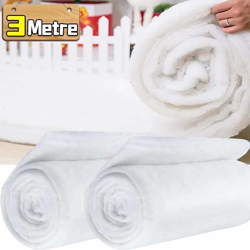 Artificial Christmas Snow Roll White Snow Mat Soft Cotton Snow Blanket Prop Xmas Tree Village Backdrop Mat Christmas Decoration