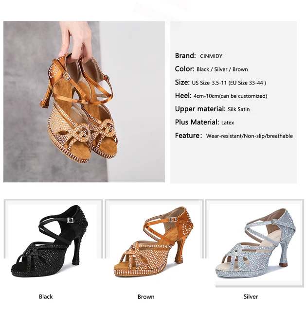 Scarpe Danza Latina Bambina - Scarpette Eleganti Per Ballo Tango E Sala Da Ballo - Foto 6