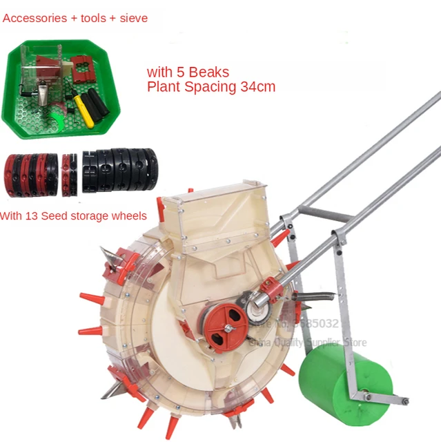 Manualseeder Vetőmag Ültetvényes Gép 6 Csőr Kézi Vetőgép/ Egy Nyílás Kiegészítőkkel - Image 3
