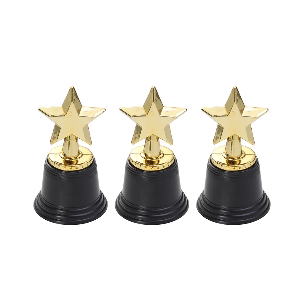 

4 Pcs Star Award Trophy Ceremony Aldult Cupons Kids Golden Appreciation Gift