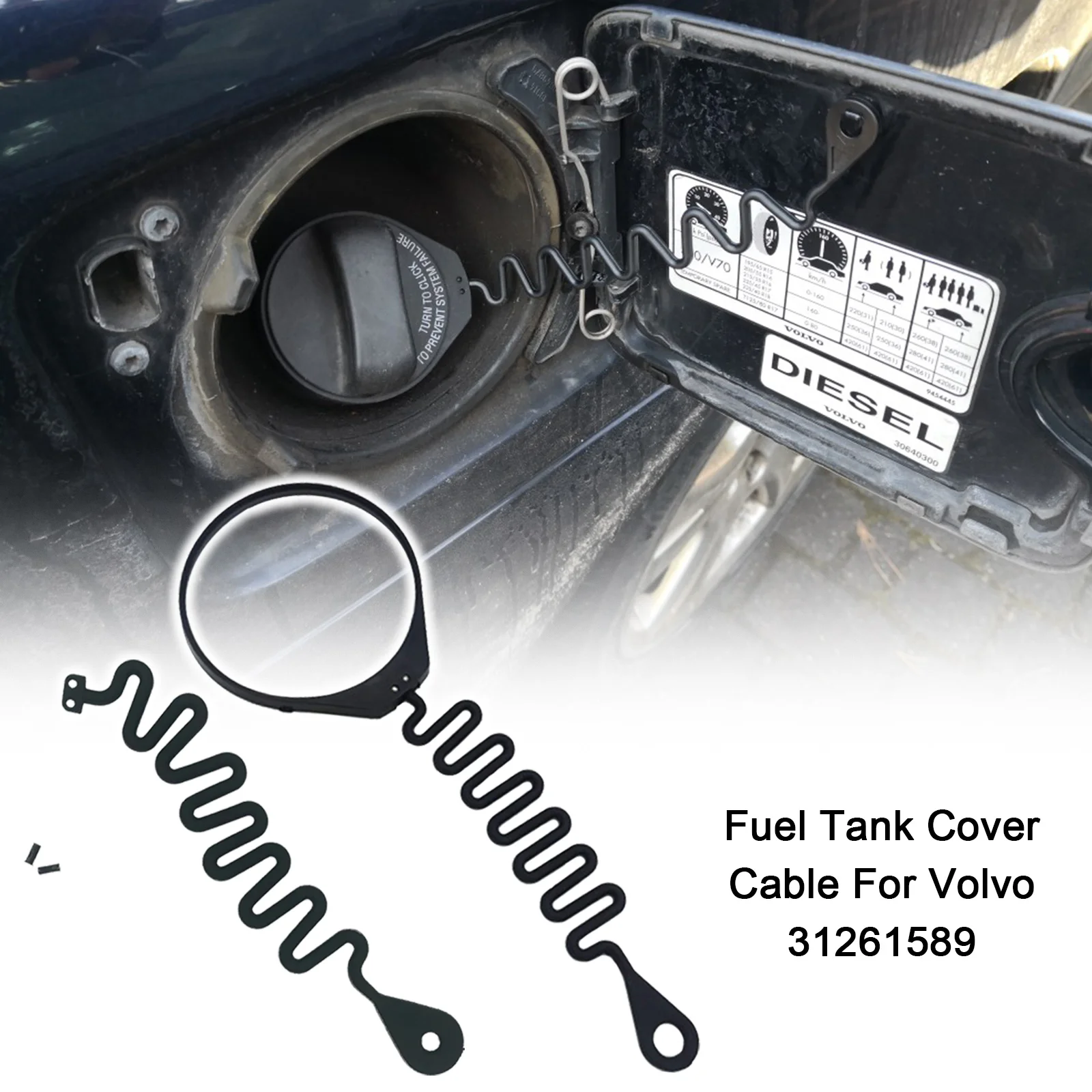 

New Fuel Tank Cap Cover Line Cable Wire Petrol Diesel Gas Oil Rope 31261589 For Volvo S80 S40 S60L XC60 XC90 S40 V40 C30 C70