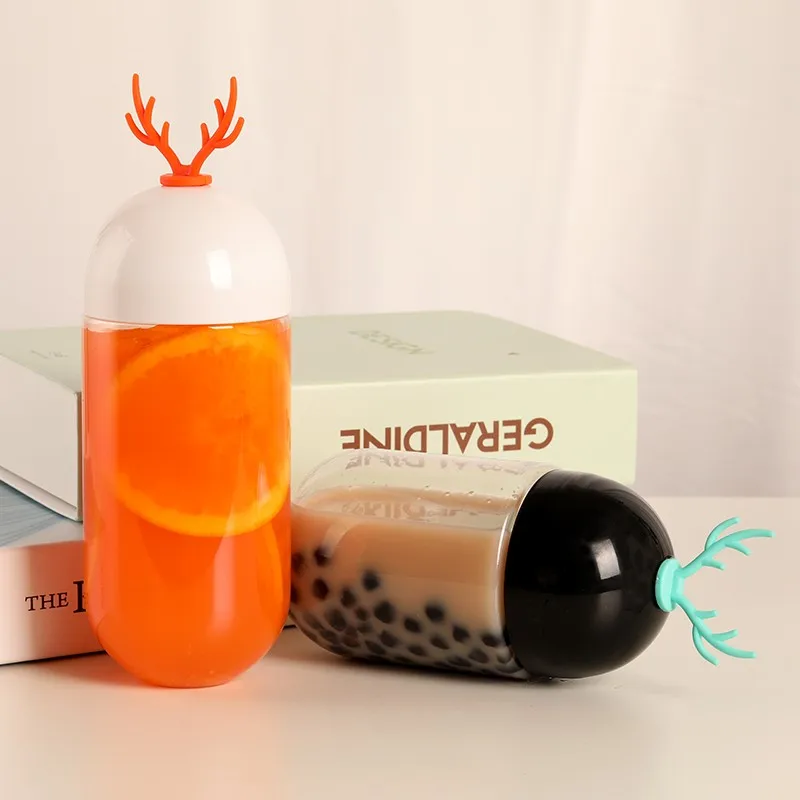

20pcs/pack 500ml Pet Bubble Tea Cup Disposable Cold Drinking Cup Plastic Cup