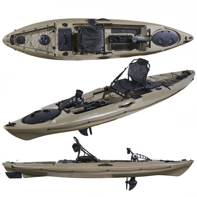 Single 12FT Fishing Foot Pedal Drive Plastic Kayak Wholesale
