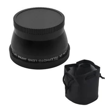 Teleobiettivo con ingrandimento 2X CABE-52Mm per fotocamera con obiettivo Nikon AF-S 18-55Mm 55-200Mm
