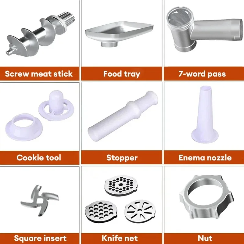 Electric Meat Grinder Heavy Duty Meat Mincer with Blades & Grinding Plates, Sausage Stuffer Maker, Grinder Plates for Home 5