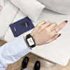 Square Watch for Women Simple Temperament Small and Fresh Korean Version Small and Retro Scale PU Strap Quartz Watch Students