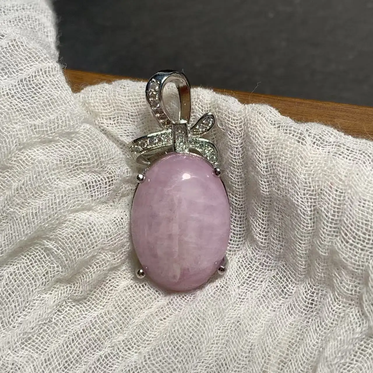 18*12 OVAL Natural Kunzite Pendant Necklace Fine Jewelry Handmade Stones Wholesale Healing Energy Gift Lucky Jewelry