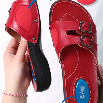 여성 슬리퍼, 레드 해부학 정형 외과 힐 박차 Tavsiyeli 젤베이스 Günlük