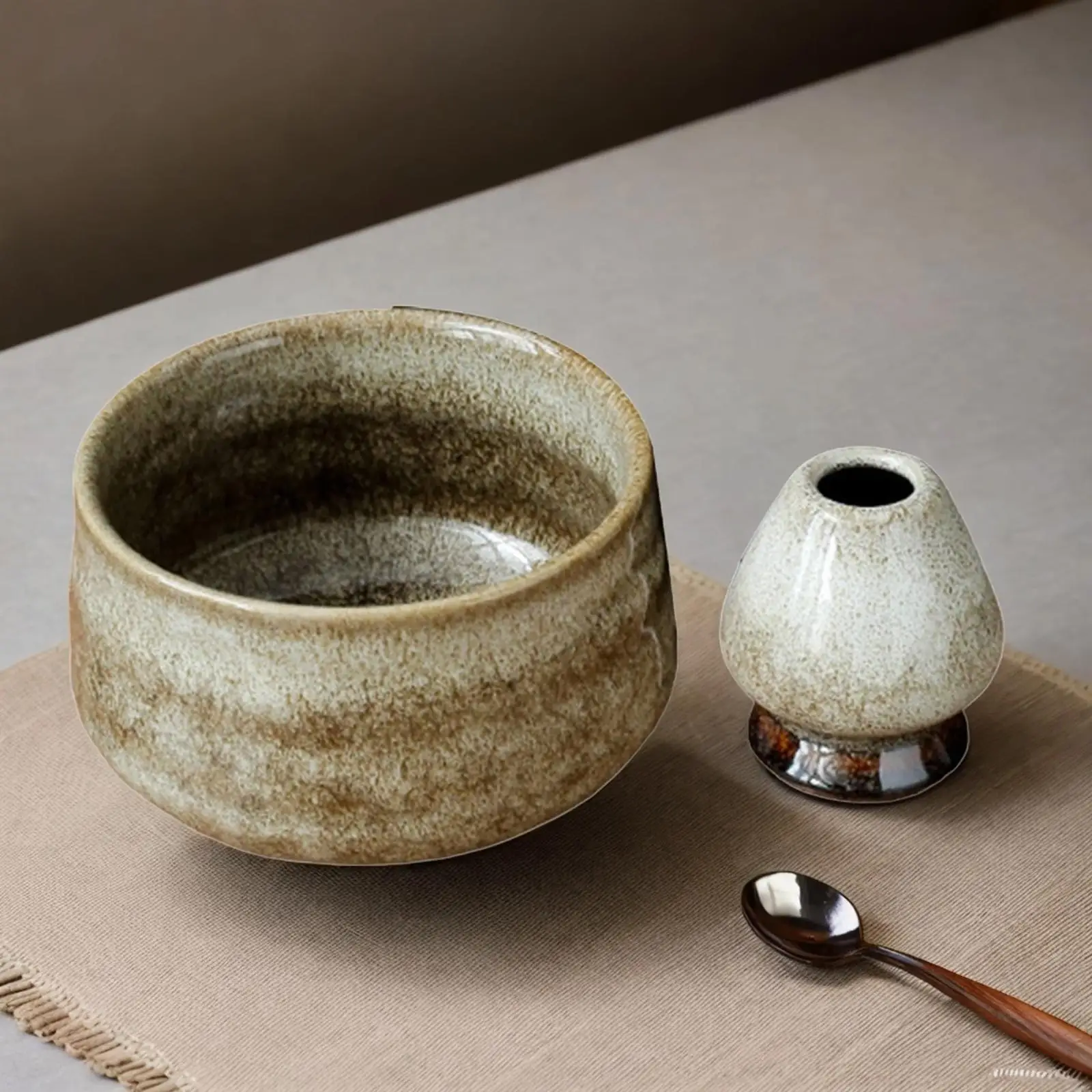 Matcha Bowls Ceramic Matcha Bowls with Whisk Holder Japanese Matcha Bowl Ceramic Bowl for Home Office Bedroom Dining Room Holiday
