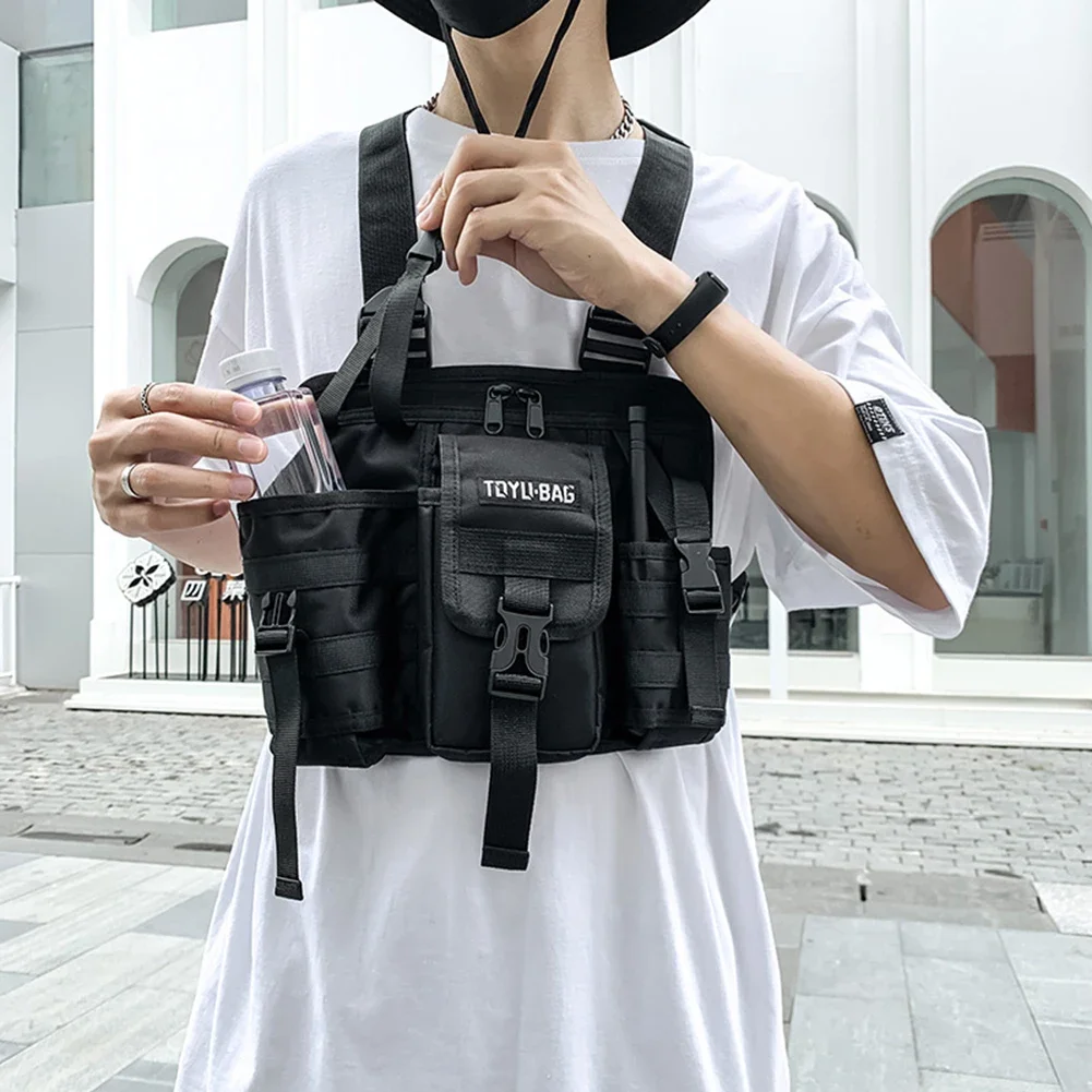 Men Women Tactical Chest Bag Functional Vest Bag Survival