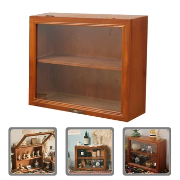 Vintage Display Cabinet Desktop Small Figurine Display Stand Model Statue Holder Handicrafts Storage Shelf Jewelry Display Shelf