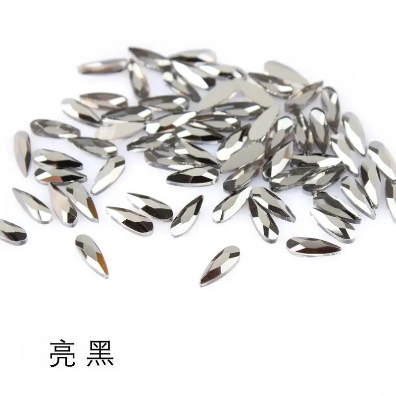 Großhandel 2*6mm Kleinste Wassertropfen Flache Rückseite Nagel Strass Speziell Geformte Kristall Nail art Steine 3D Personalisierte Dekoration – Detail 5