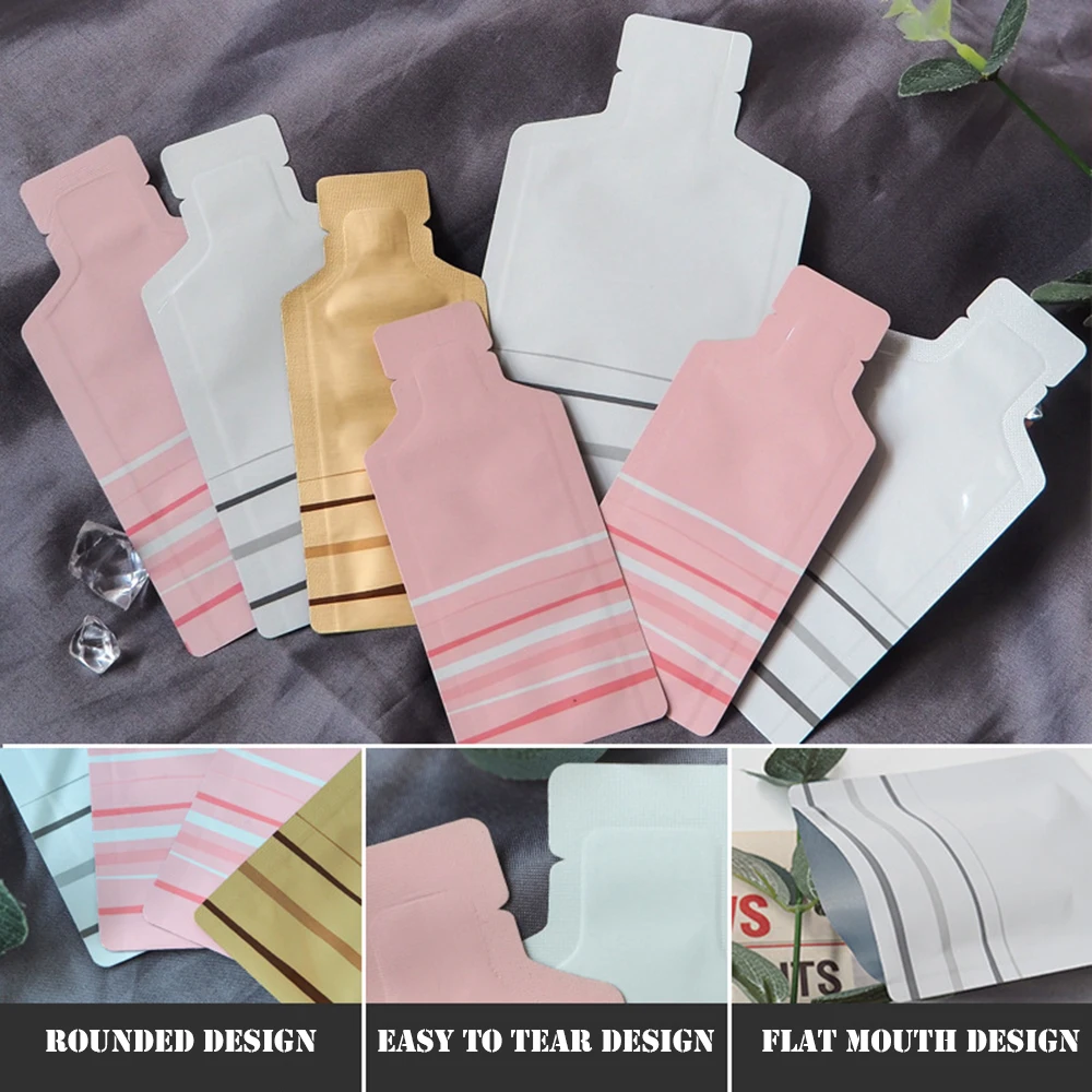 100pcs 열 씰링 액체 샘플 파우치 세트 일회용 샘플 포장 가방 여행용 로션 용 펜 탑 열 씰링 가방