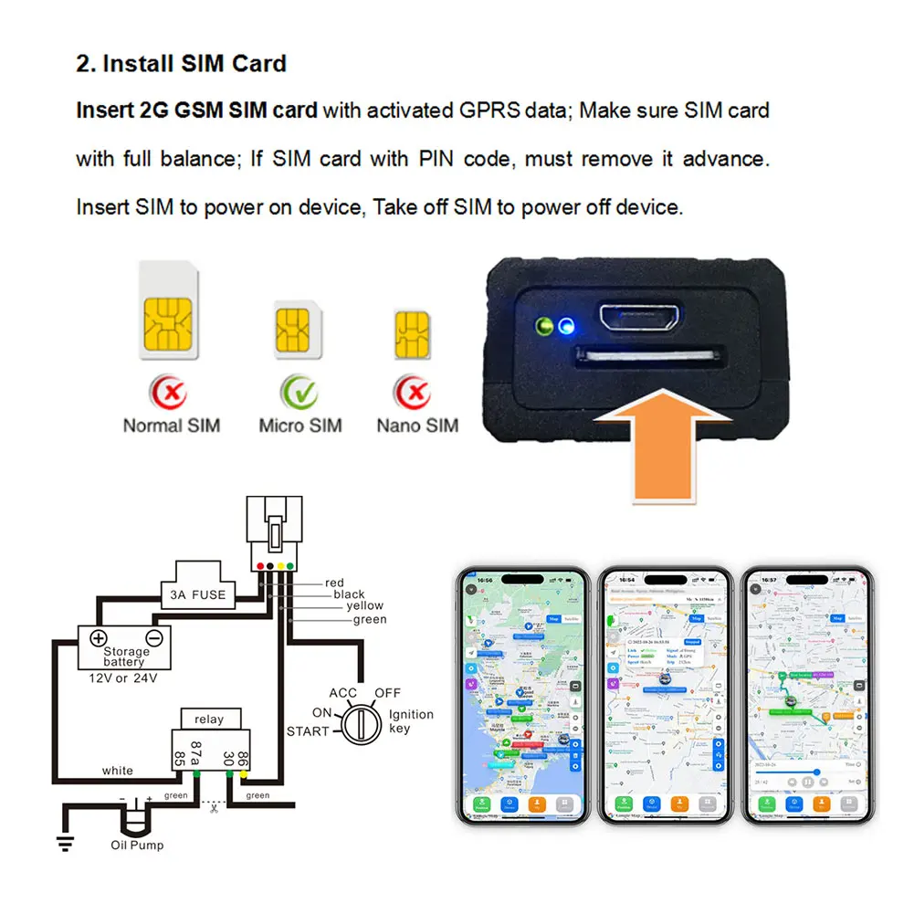 Mini GPS tracker 2G vehicle tracking device car motorcycle GSM locator remote oil cut off car locator with monitoring system APP