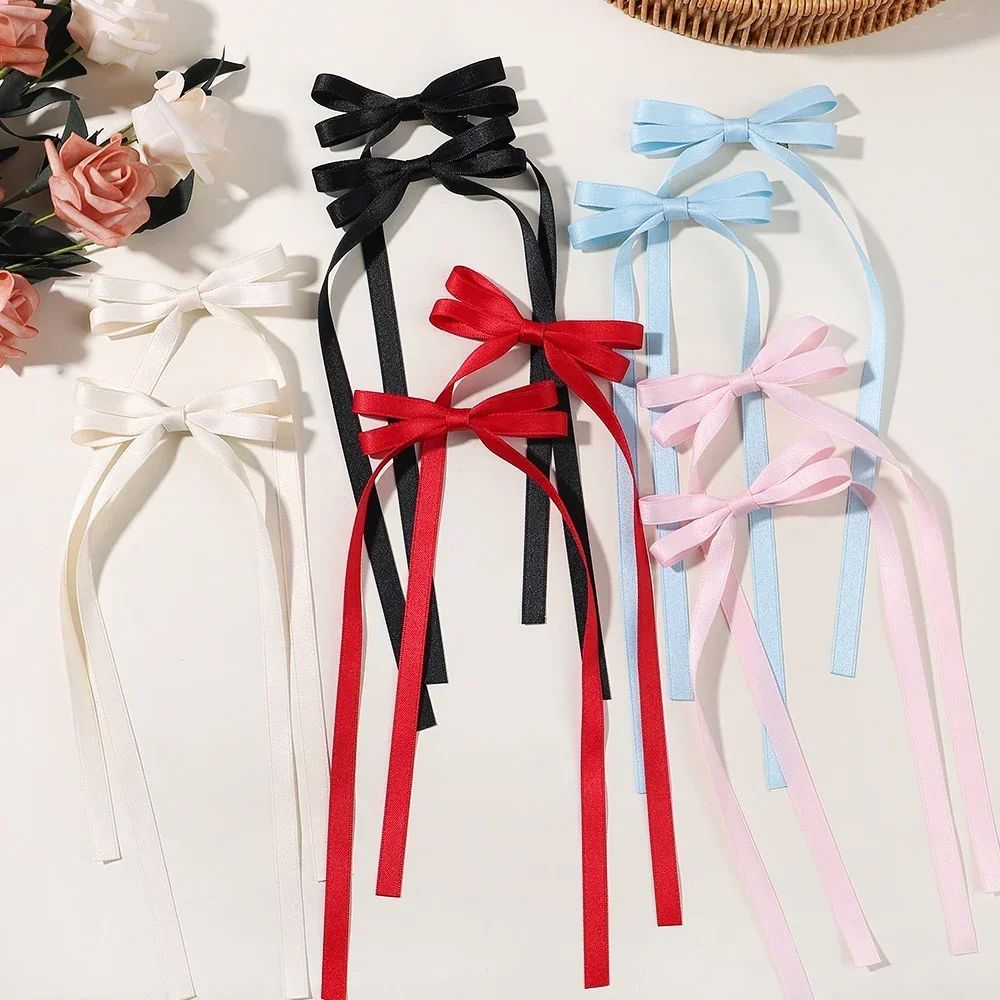 

2/1pcs Vintage Red Velvet Bow Hair Clip For Women Girls Korean Long Tassel Ribbon Hairpins Barrettes Headwear Hair Accessories