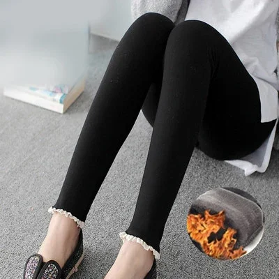 Winter Pregnant Women Black Leggings for Maternity Warm Soft Velvet Pants Pregnancy Inner Wool Clothes Ropa Mujer Embarazada 3