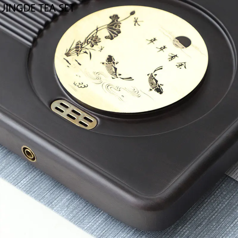 Large Size Solid Wood Tea Tray with Drainage Tank High Grade Puer Tea Table Chinese Teaware Storage Supplies Tea Ceremony Tool