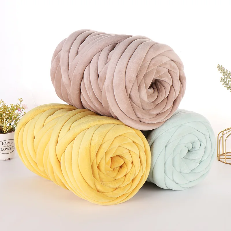 

DIY new super soft crystal filling cotton hand-woven blanket thread Throw pillow wool super coarse filling gauze strip 500G