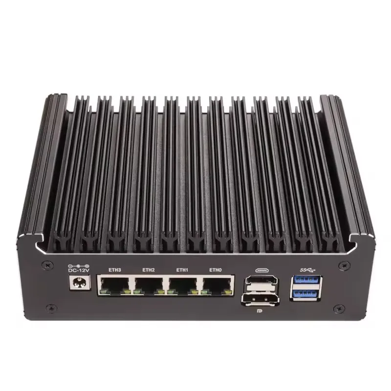 Topton 4 LANs i226-V 2.5G Solid Fanless Firewall Mini PC Intel N100 Pentium N6005 DDR4 COM USB-C pfSense OPNsense ESXi Computer 3