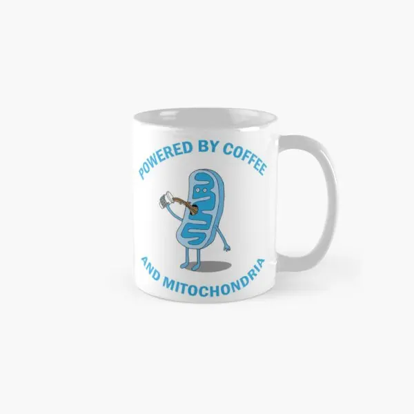 

Powered By Coffee And Mitochondria Class Mug Drinkware Simple Handle Round Image Tea Printed Photo Picture Coffee Cup Design