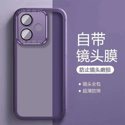 Transparent Silicone Shockproof Bumper Case with Lens Film Cover for Realme Neo7 (PURPLE)