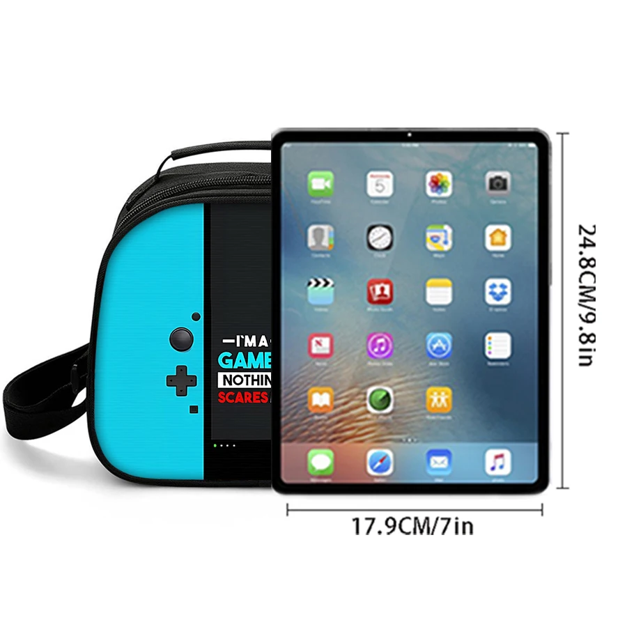 Spielkonsole Schultergurt Isolierte Lunchtasche Student Bento Lebensmittelbehälter Taschen Wiederverwendbare Thermokühler Lunchboxen für die Arbeit – Detail 7