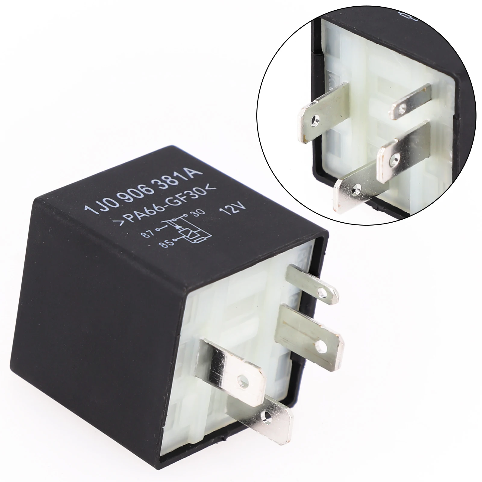 

Engine Power Supply ECU Fuel Pump Relay 1008300003 1J0906381A 357906381A 4 Pin Black &Silver For Skoda Pump Relay