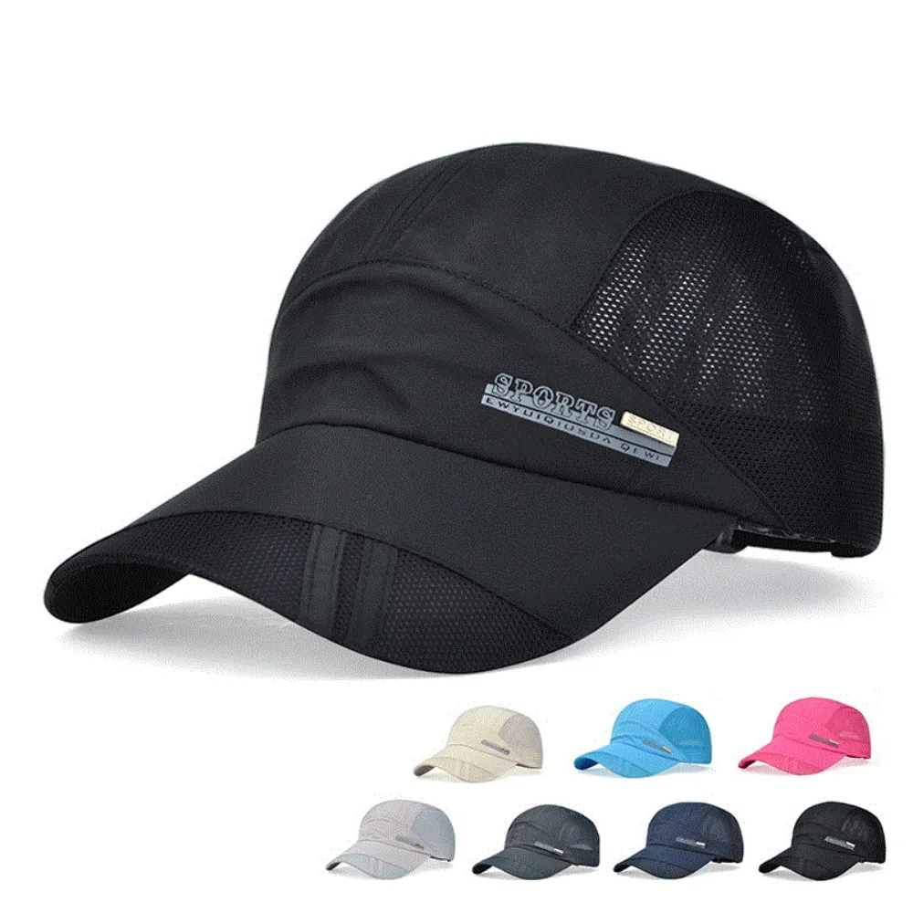 Summer Sun Hat for Men Women Running Fishing Mesh Quick Dry Sports Golf Cap Unisex UV Protection Baseball Caps Men's Peaked Cap 2