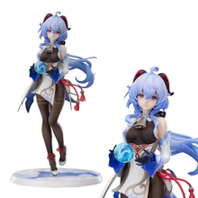  New Sexy Ganyu Games Genshin Impact Action Figure Shouyue Black Silk Standing Paimon Model Toys 23CM PVC Collection Doll 