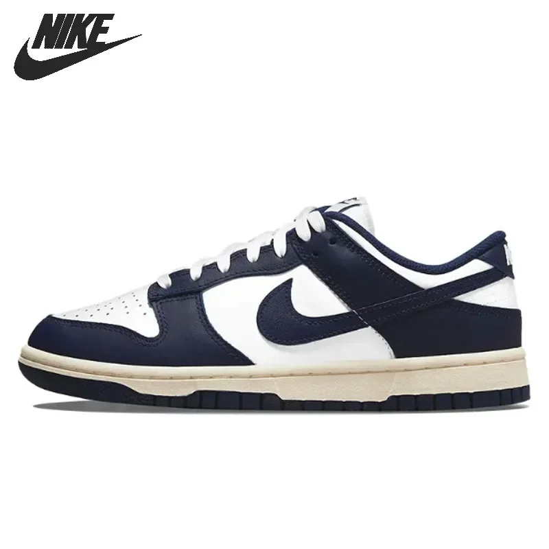 Nike Dunk Low Hommes Femmes Chaussures De Skateboard Classique Unisexe Cestini Midnight Bleu Marine Blanc Dd1503-115