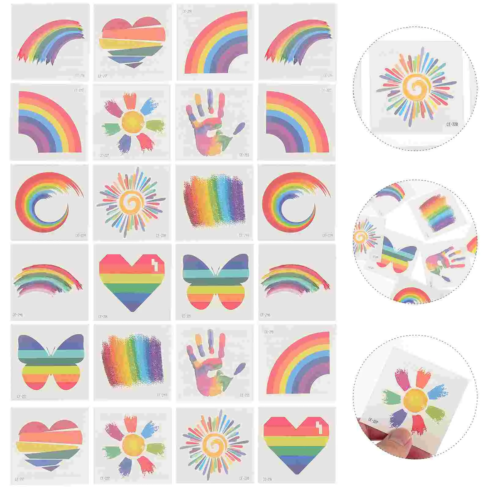 

24pcs Gay Pride Tattoos Rainbow Temporary Tattoos Parades Face Stickers